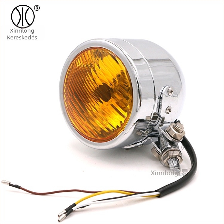 XRL-128 Motorkerékpár fényszóró, 55W, 12V, Alumíniumötvözet, Fényforrás: izzó