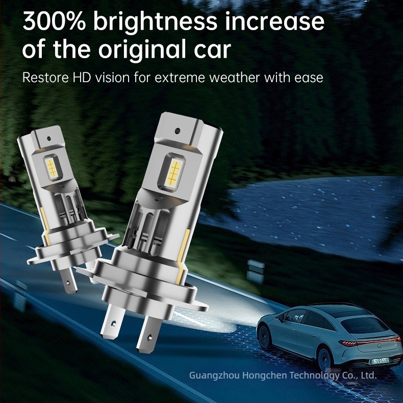 LED autó fényszóróizzó, 24W lámpánként, 12V, 9000lm, IP68 vízálló, alumínium ház, HC-Q5 modell