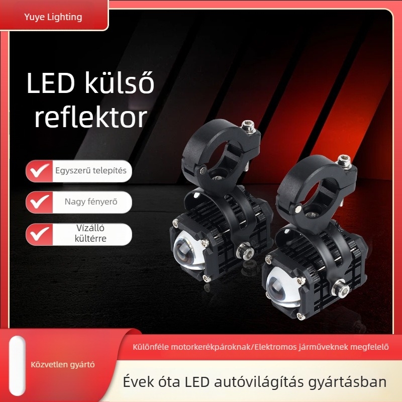 LED külső spotlámpa motorkerékpárok és elektromos járművekhez, alumínium ház, 12-80V, IP67, 4000 lm, LED fényforrás