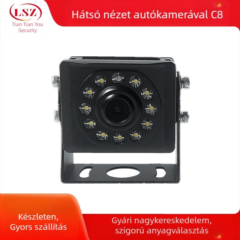 Négyszögletes vízálló autó kamera, 2MP, 2.8 mm lencse, IP68, 12/24V, IR éjjellátás 1–10 m