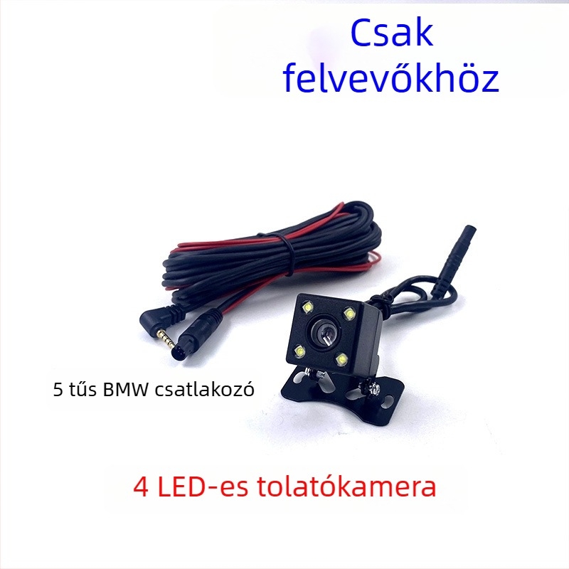 Hátsó kamera ötpin csatlakozással, HD éjjellátás, 4 LED világítás, digitális videó autós DVR-hez