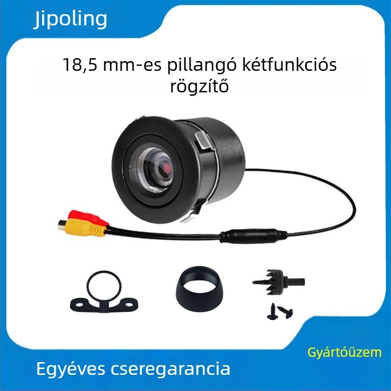 Autó hátsó kamera 18,5 mm-es furattal - kettős használat, 720x480 felbontás, 12V, 170° állítható szög