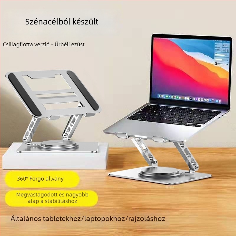 SANDU ANCIS-121 fém laptopállvány emeléssel, állítható magasság, összecsukható, hordozható hűtőkeret, 1685 g