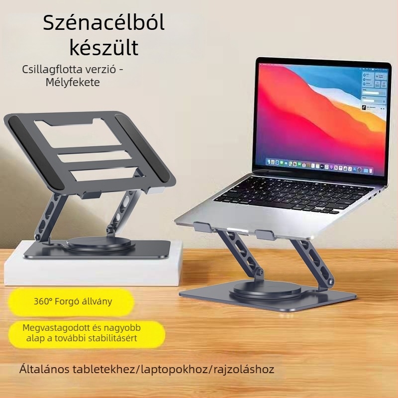 SANDU ANCIS-121 fém laptopállvány emeléssel, állítható magasság, összecsukható, hordozható hűtőkeret, 1685 g