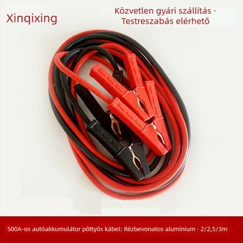 Autóindító kábelek 500A, vészhelyzeti indítás, kompatibilisek a szabványos autóakkumulátorokkal, testreszabás elérhető