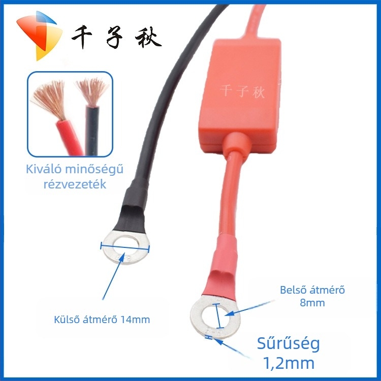 EC5 autó vészindító klipsz, 10 AWG tápkábel, szilikon bevonattal, autó akkumulátorhoz