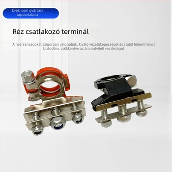 Automatikus akkumulátor terminál réz csatlakozó gyors kioldó csipeszzel, többvezetékes alkalmazásokhoz