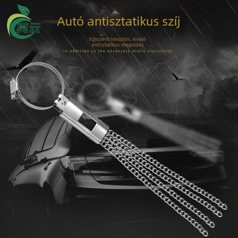 Gépjármű elektrosztatikus földelő szalag a kipufogócsőhöz — függőleges kivitel