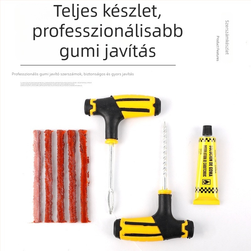Autógumi javító készlet - hordozható, vákuumos sürgősségi gumicsík, gyors javítás - Márka Town Head