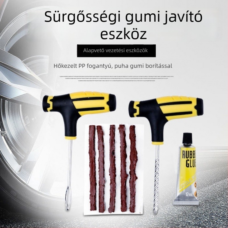 Autógumi javító készlet - hordozható, vákuumos sürgősségi gumicsík, gyors javítás - Márka Town Head