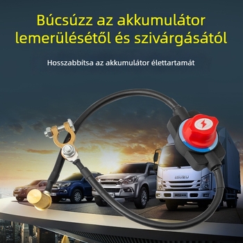 Autó- és jachtakkumulátor-kikapcsoló, vastagított fő áramkör-kikapcsoló, anyag: réz-plasztik, kompatibilis autókkal, teherautókkal és jachtokkal, márka Hcl
