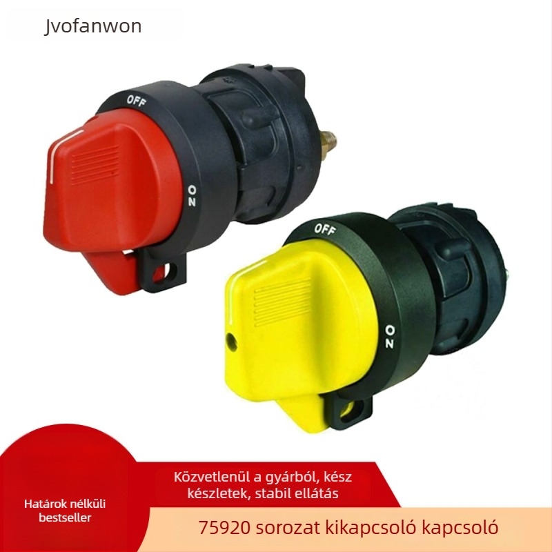 Jacht- és RV-tengeri áramkikapcsoló, 12V, gombos típusú anti-szivárgó főkapcsoló, modell 75920