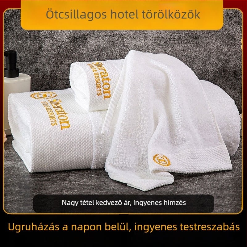 Hotel törölközők – pamut, sima szövés, 150 g, logó nyomtatás, testreszabható