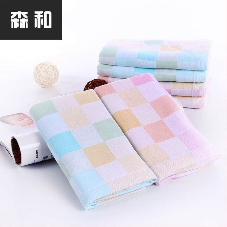 Pamut arc törölköző - puha, lélegző, dupla rétegű géz kockás, jacquard szövés, 50-80 g, testreszabható