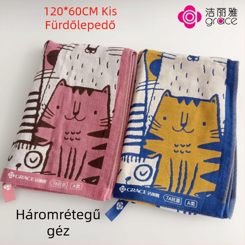 Háromrétegű géz fürdőlepedő bambusz-pamutból (sík szövés; 200–300 g)