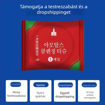 Sűrített fürdőlepedő, egyszer használatos törölköző, egyedi csomagolás, vastagabb arctörölköző, hotel- és utazási kellékek