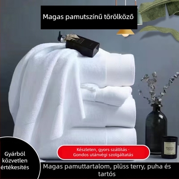 Szállodai törölközők – 100% pamut, platina selyem (satén), sima szövet, 150 g/m², többfonalas fonal