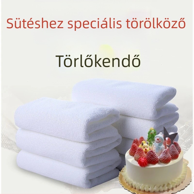 Sütéshez tervezett fehér konyhai törölköző, nedvszívó, szálmentes, négyzet alakú kéztörlő