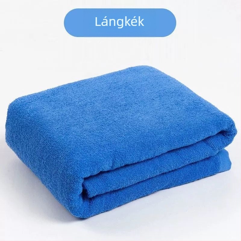 Kék pamut törölköző-takaró, világoskék nyári hűsítés, egyszínű