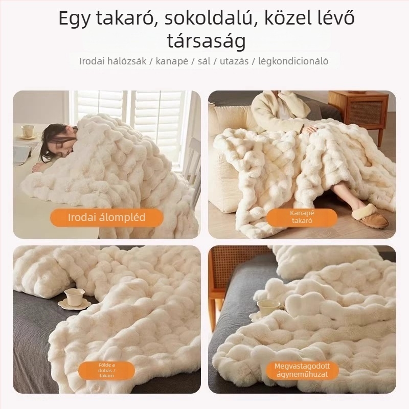 Kétszintű vastag téli Raschel pléd, karikatúra mintával, törölköző-típusú pléd, minden szezonra, poliészter rost 300–500 g