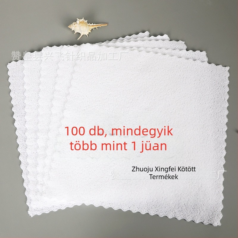 100 darab egyszer használatos kis fehér négyszögletes törölköző hotelok és éttermek számára, szálmentes