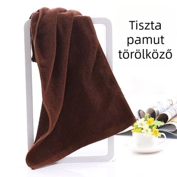 100% pamut lábfürdő törölköző, nedvszívó, sötétbarna színű, arctörölköző és barna fejkendő
