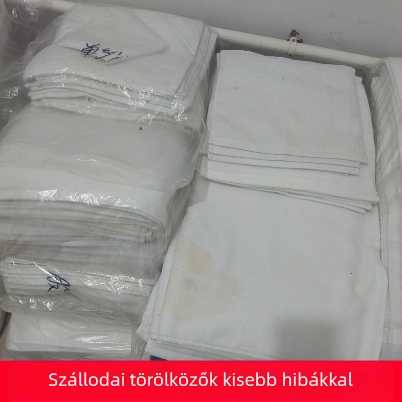 Fehér hotel törölközők, 100% pamut, 35x75 cm, 200 g/m2, másodfokú minőségű, kisebb hiányosságokkal