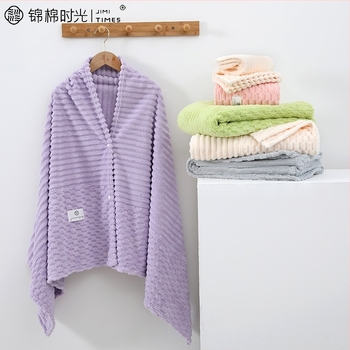 Fürdőlepedő korall flockból, felhő- kockás mintázat, warp-knit 150D, 450 g fölött, logó nyomtatva, Márka: Brocade Cotton Time