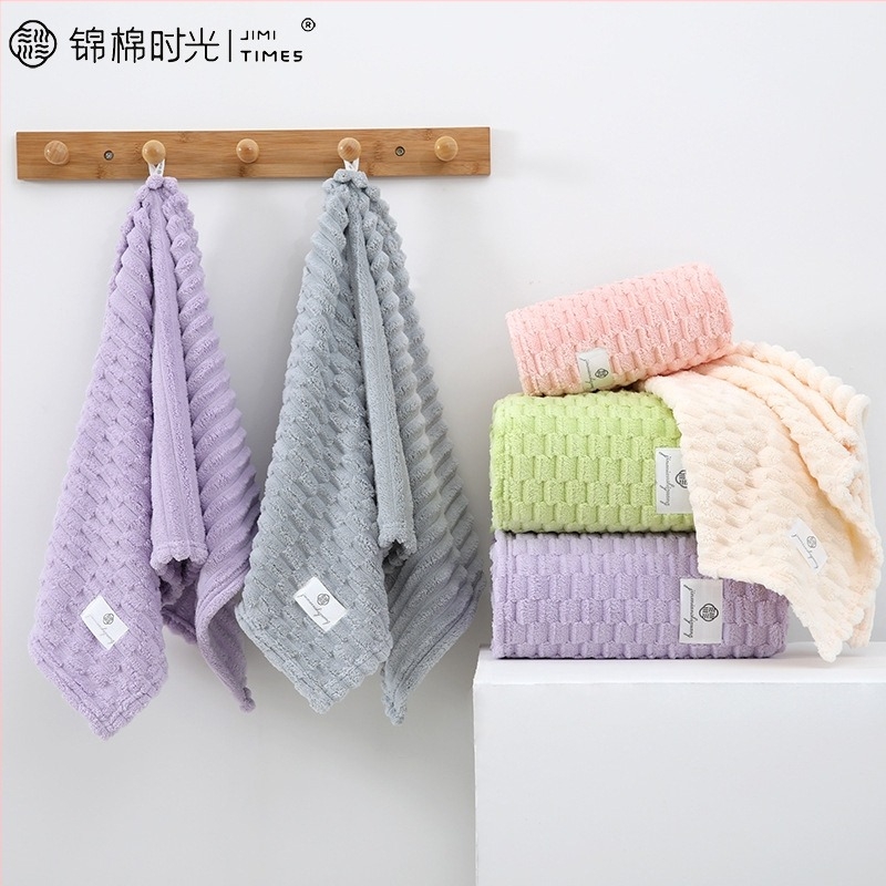 Fürdőlepedő korall flockból, felhő- kockás mintázat, warp-knit 150D, 450 g fölött, logó nyomtatva, Márka: Brocade Cotton Time