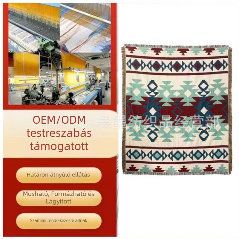 Boho etnikus stílusú dekoratív takaró kanapéra, pihenésre és kempingezésre