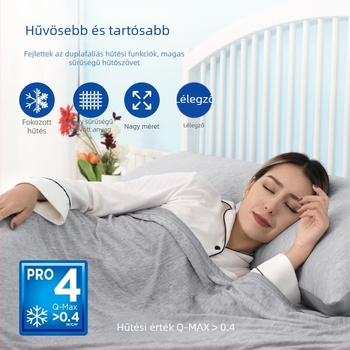 Személyre szabható felhőmintás hűsítő pléd, kétoldalas, gépi mosás, reaktív nyomtatás, 70% nylon / 30% polietilén