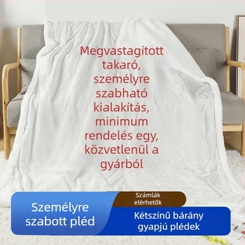 Kétrétegű flanel takaró személyre szabható geometriai mintával, 500–799 g, Ins-stílus