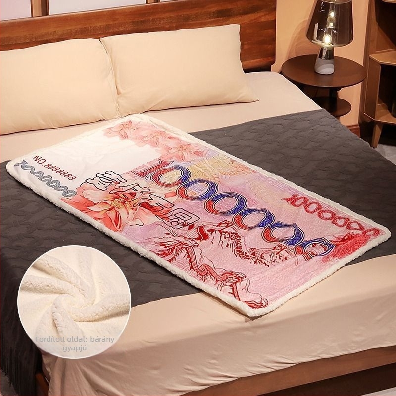 Kreatív, vastag plüss báránybőrös dupla takaró kollégiumi és irodai használatra, geometriai mintával, 150x200–220 cm, téli