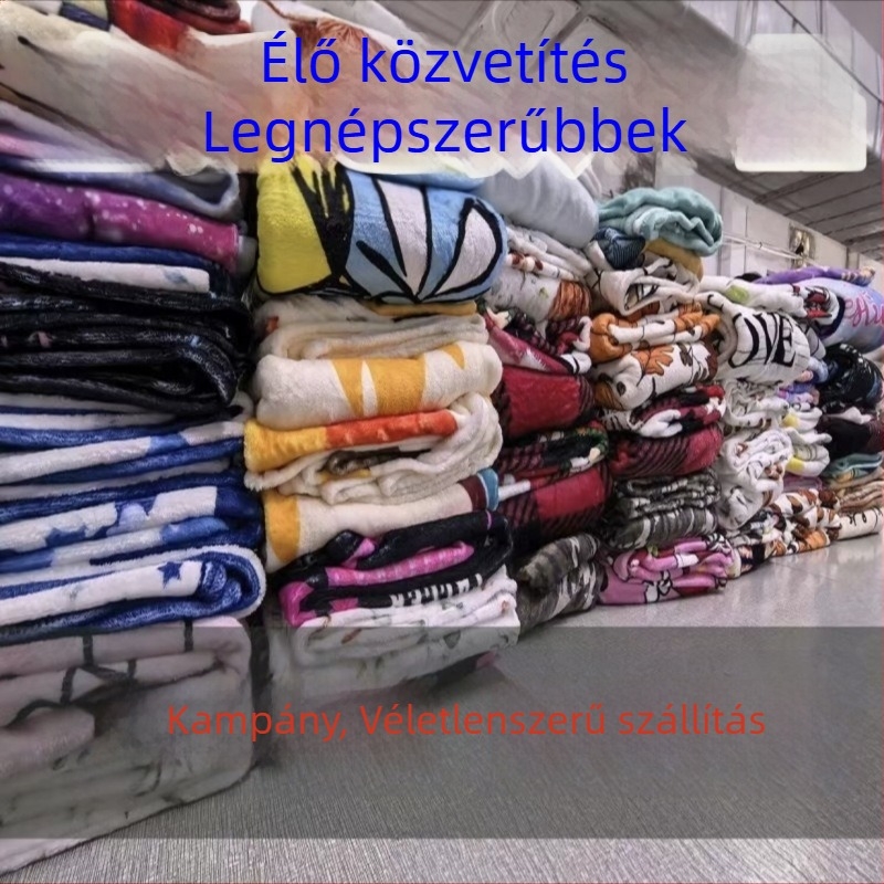 Korall fleece pléd geometriai mintával, flanel/poliészter anyag, 5000 g vagy több, tavaszra és őszre