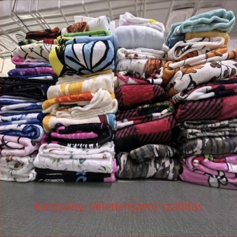 Korall fleece pléd geometriai mintával, flanel/poliészter anyag, 5000 g vagy több, tavaszra és őszre
