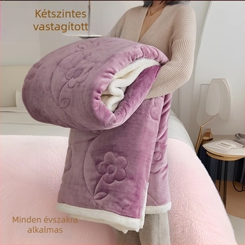 Kötött háromrétegű vastag töltésű pléd, 300 g alatt, bármely szezonhoz, Golden funiu