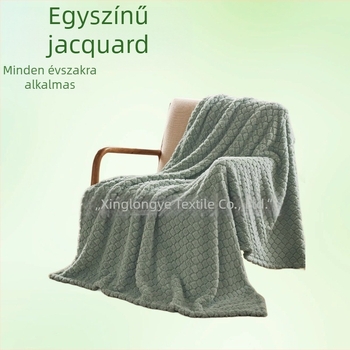 Jacquard waffel kötött bárányplüss takaró (Anyag: poliészter; Súly: 300 g alatt; Szezon: egész évben; Stílus: modern minimalizmus)