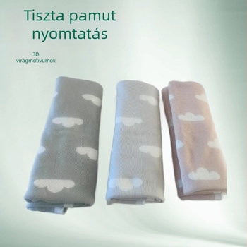 Gyerekeknek készült kétoldalas jacquard kötött pléd, szív mintával, 100% pamut, téli szezon, fonal 32x2, kód 10058/10059.