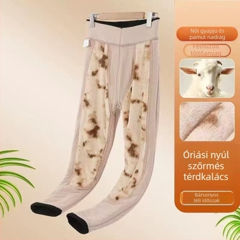 Pamut nadrág, magas derekú, szűk fazon, poliészter-spandex keverék, 95%+ poliészter, közepes vastagság, téli 2025, felnőtt nők