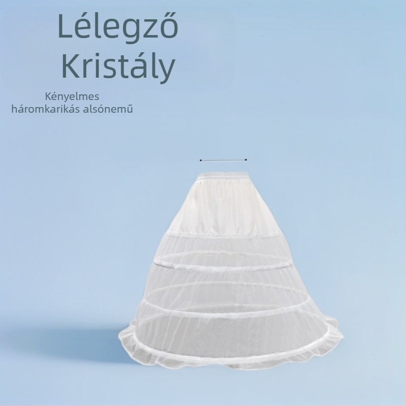 Sayabridal Petticoat három acél gyűrűvel, dupla rétegű szál, lélegző kristályszál, felnőtteknek