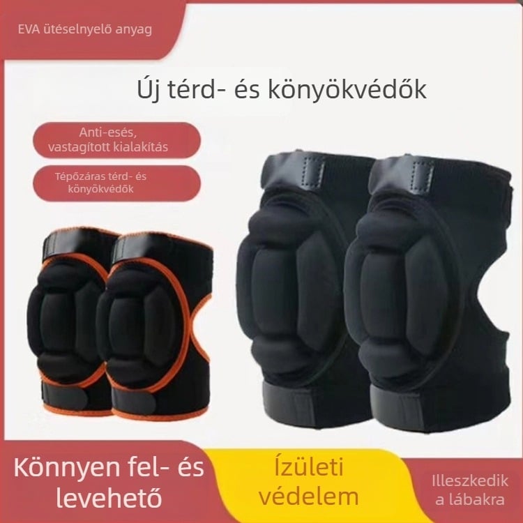 Könyök- és térdvédők pánttal kültéri sportokra – puha védőpárnák görkorizáshoz, gördeszkázáshoz és síeléshez