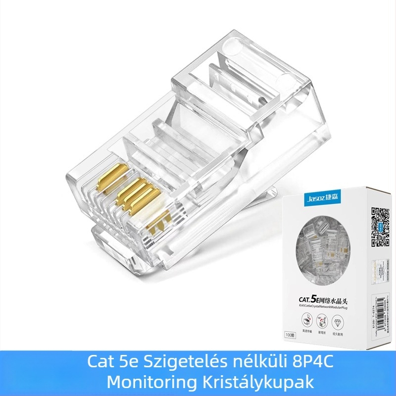 Jasoz/Jyson Cat5e RJ45 aranyozott 8P4C négypólusú hálózati csatlakozó megfigyelésre