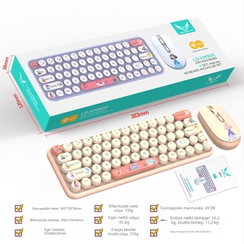 KM900 vezeték nélküli billentyűzet és egér készlet – USB, ergonómikus, 1600 dpi, vízálló