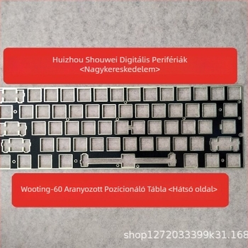 Wooting60He Kétszínű Pozicionáló Lemez 60/61 Gombos Hot-Swap Billentyűzethez | CNC Megmunkálás, Elektroplating; Pozicionálás Mágneses és Mechanikus Tengely