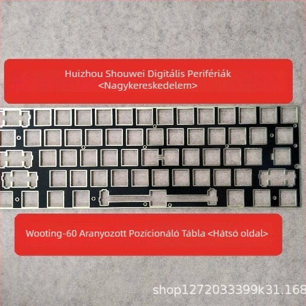 Wooting60He Kétszínű Pozicionáló Lemez 60/61 Gombos Hot-Swap Billentyűzethez | CNC Megmunkálás, Elektroplating; Pozicionálás Mágneses és Mechanikus Tengely