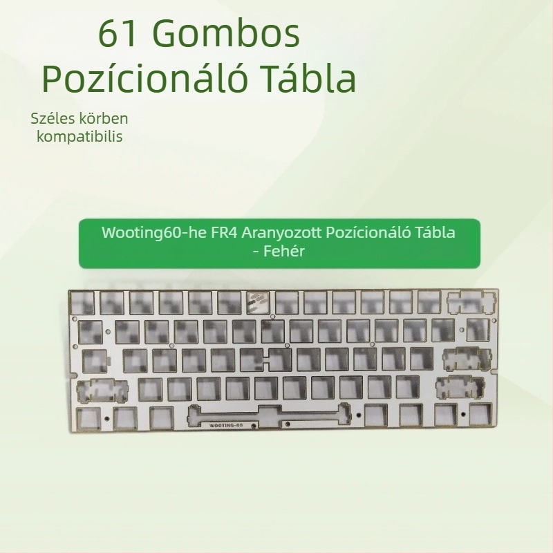 Wooting60He Kétszínű Pozicionáló Lemez 60/61 Gombos Hot-Swap Billentyűzethez | CNC Megmunkálás, Elektroplating; Pozicionálás Mágneses és Mechanikus Tengely