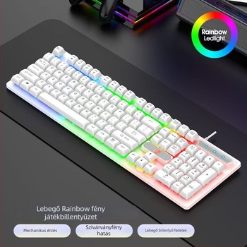 Mechanikus billentyűzet RGB háttérvilágítással, vezetékes USB csatlakozás, 98+ billentyű, egyetemes kompatibilitás