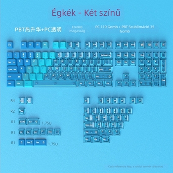 Mechanikus billentyűzethez készlet billentyűkkel, PBT kettős shot, két színű, eredeti 154 billentyű magasság