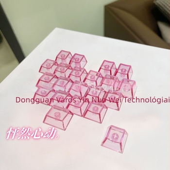 Szív alakú, átlátszó billentyűfedők mechanikus billentyűzethez, 21 billentyűs készlet, gravírozás nélkül, kompatibilis a standard MX kapcsolókkal