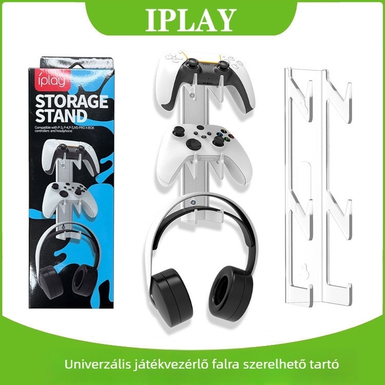 Falra szerelt kontrollertartó PS5/PS4/Xbox/Switch – univerzális Game handle Universal modell, anyag PS, tömeg 146 g, márka IPLAY